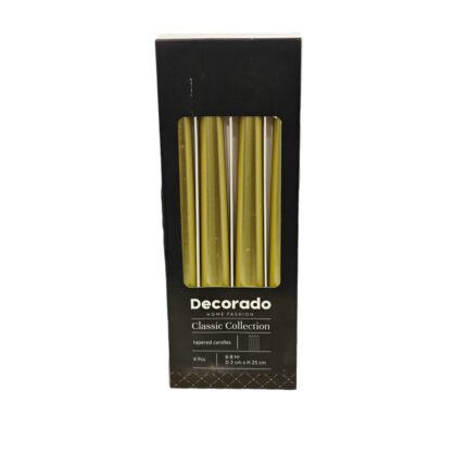 נר לפמוט זהב 4 יח 25 סמ