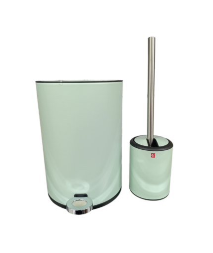 BUONA CASA סט פח לשירותים מדוושה 5 ליטר ומבקשת מנטה